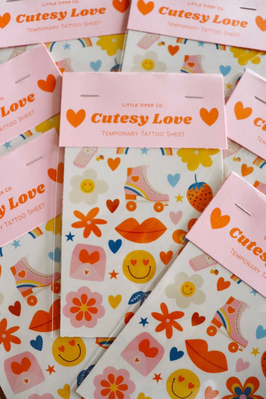 Cutesy Love Temporary Tattoo Sheet - Valentine’s Day