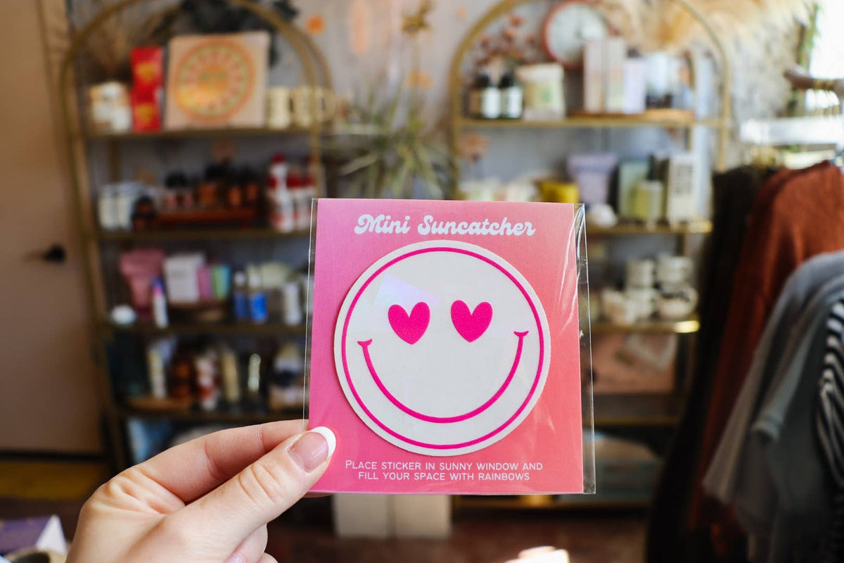 Heart Eyes Smiley Face Mini Suncatcher
