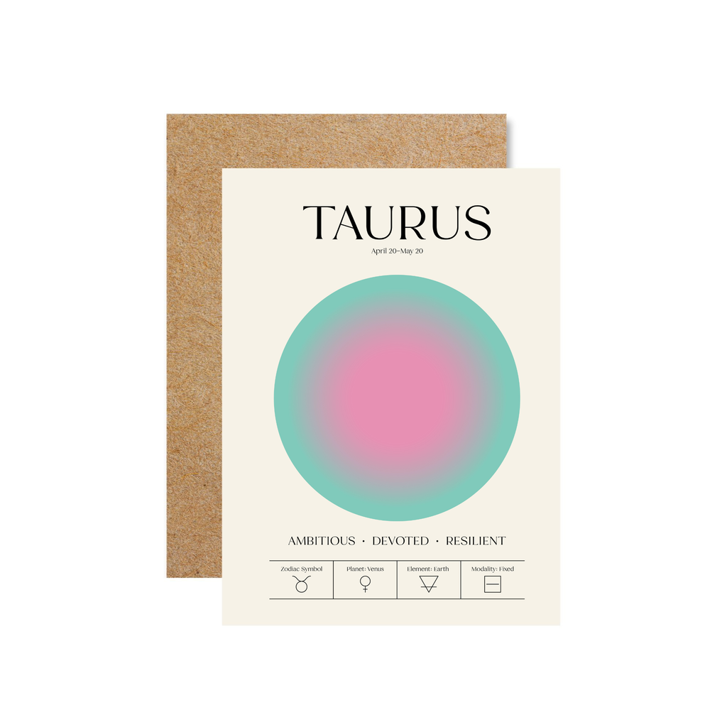 Taurus Zodiac Aura Greeting Card