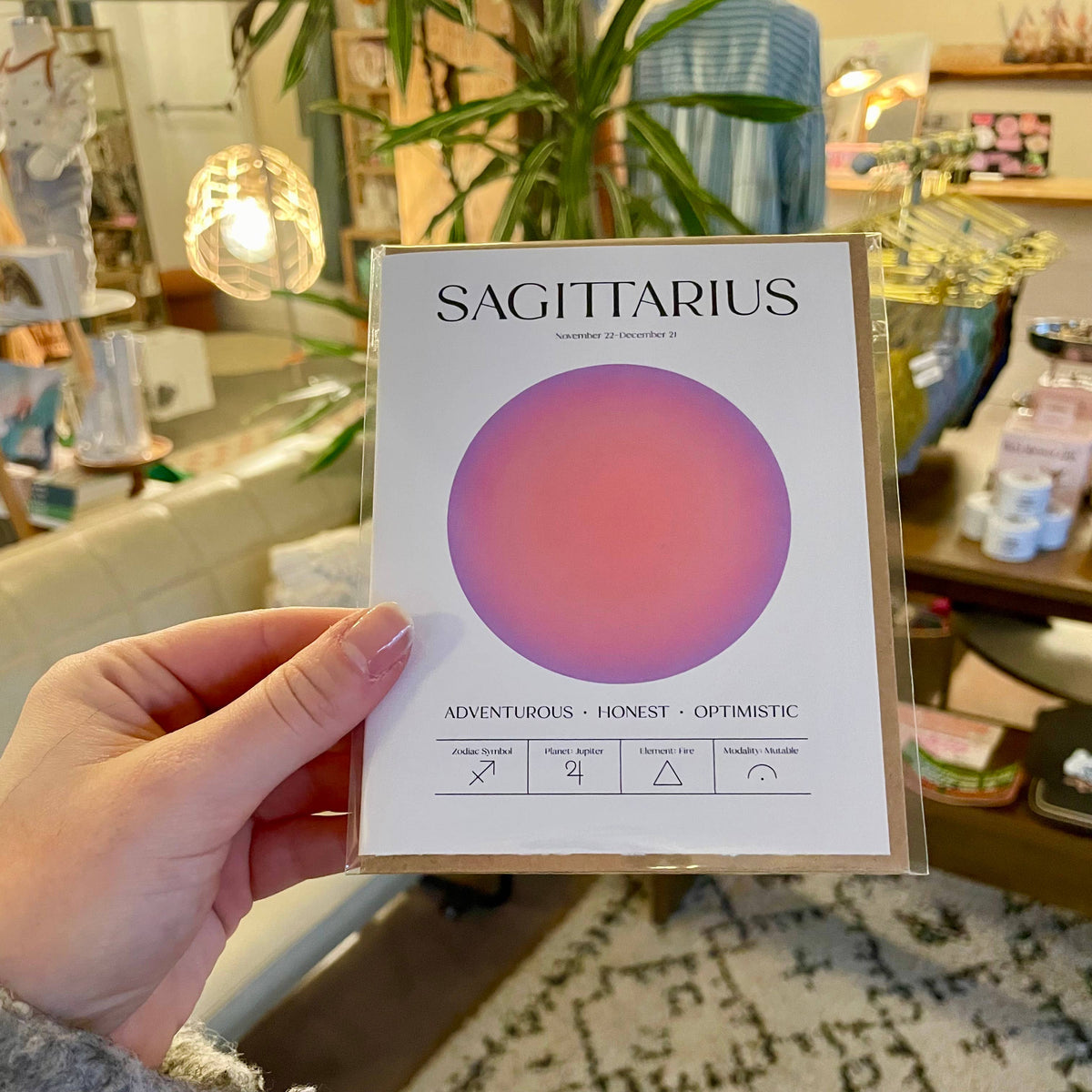 Sagittarius Zodiac Aura Greeting Card