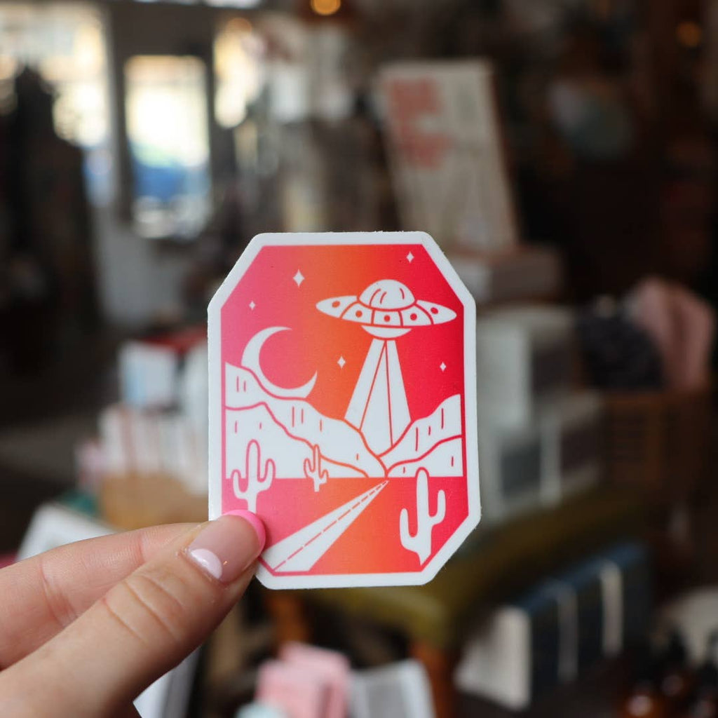 Roswell UFO Desert Alien Sticker