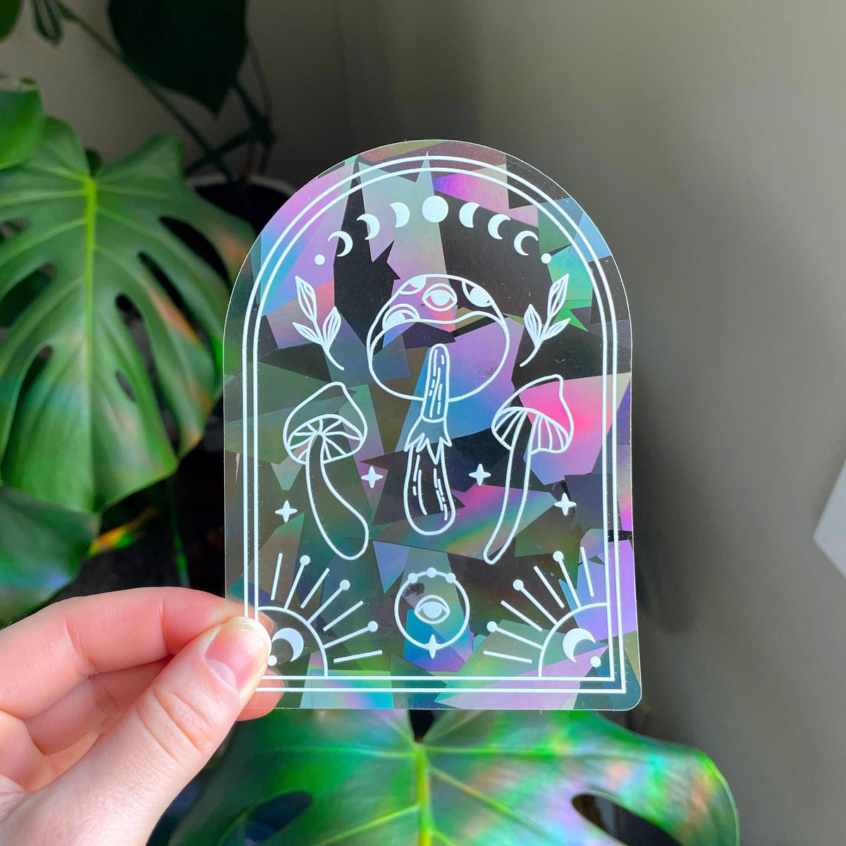 Celestial Mushroom Suncatcher Sticker