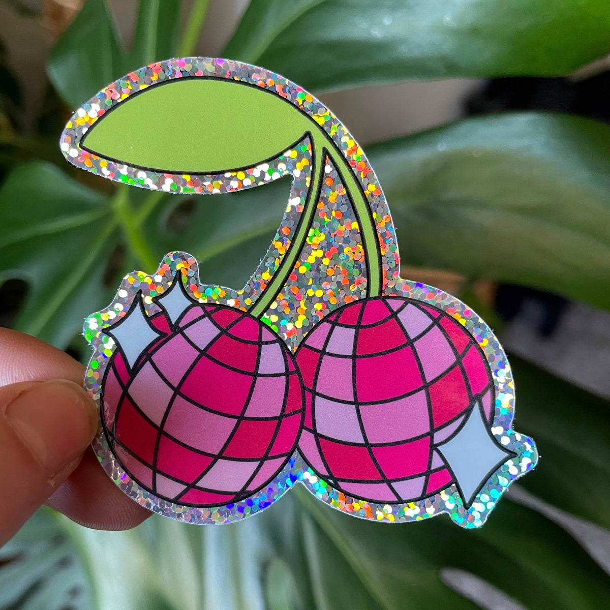 Disco Cherries - Glitter Sticker