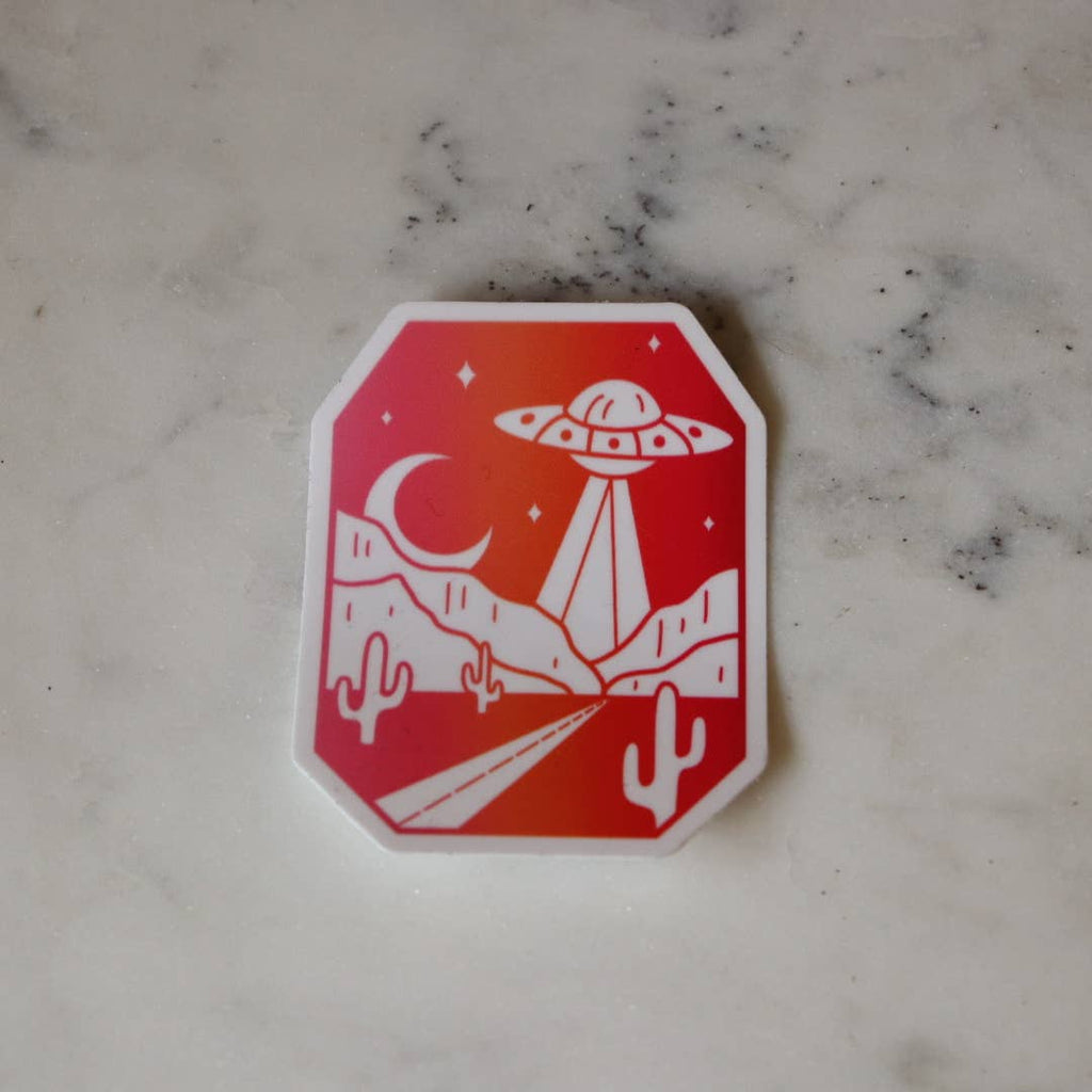 Roswell UFO Desert Alien Sticker