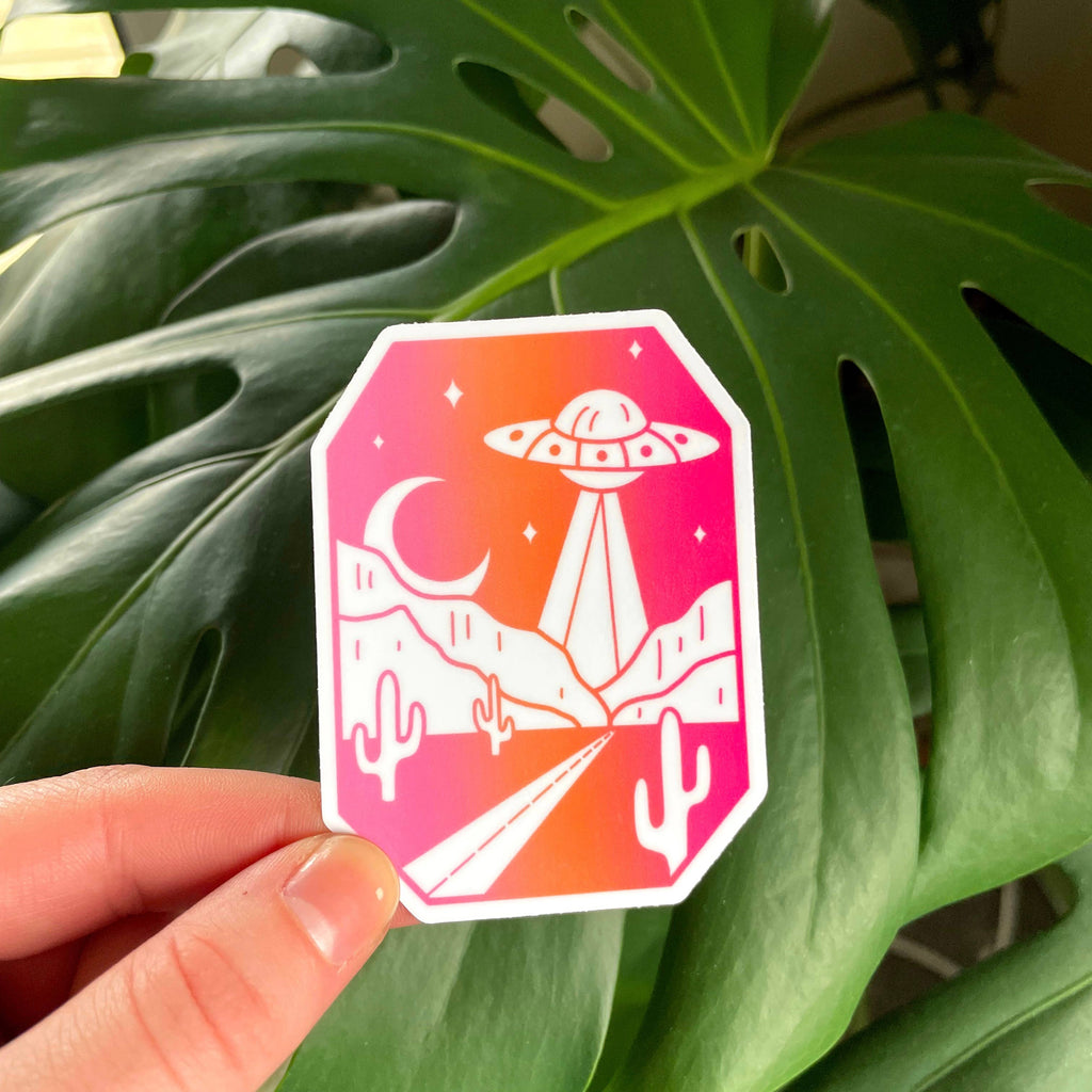 Roswell UFO Desert Alien Sticker