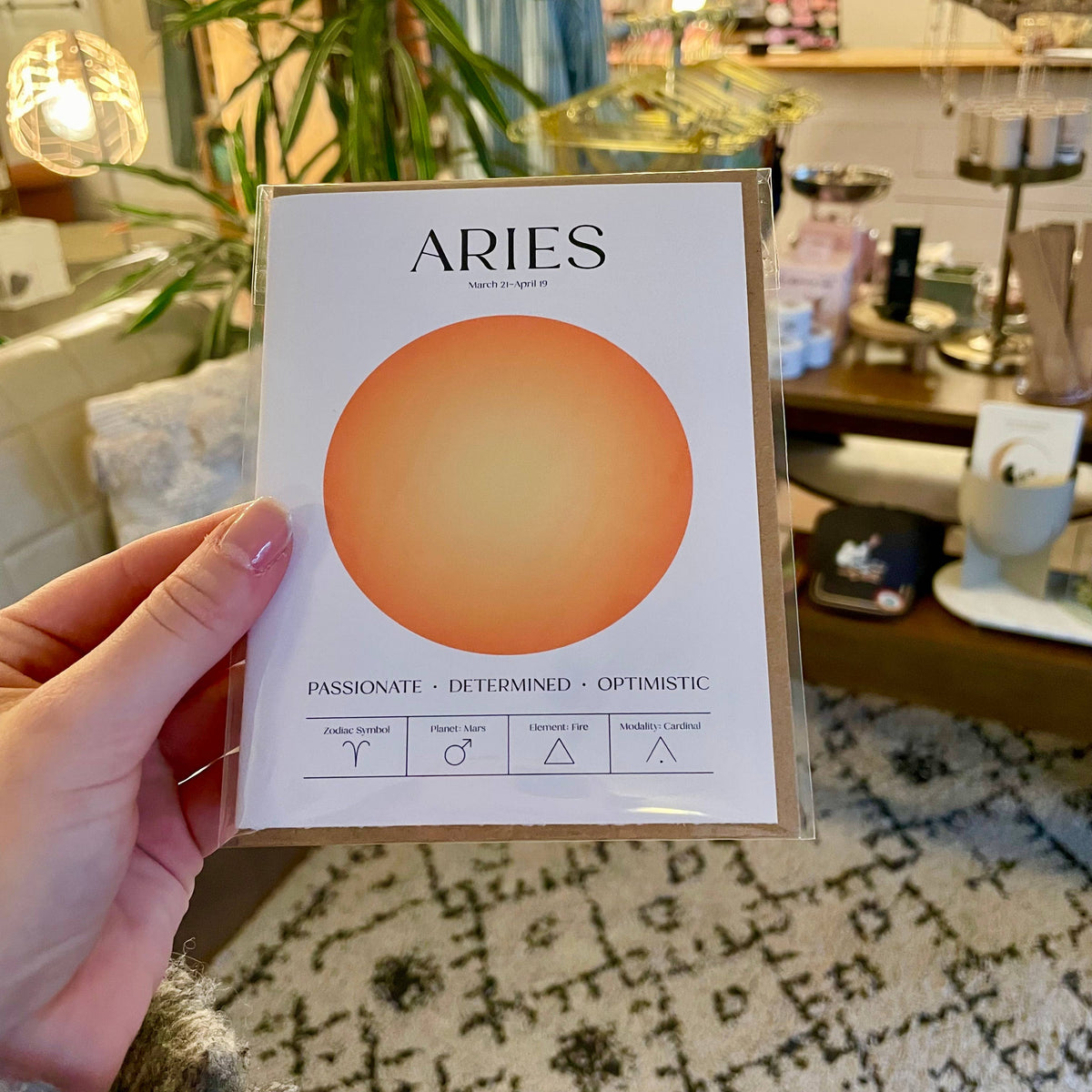 Aries Zodiac Aura Greeting Card