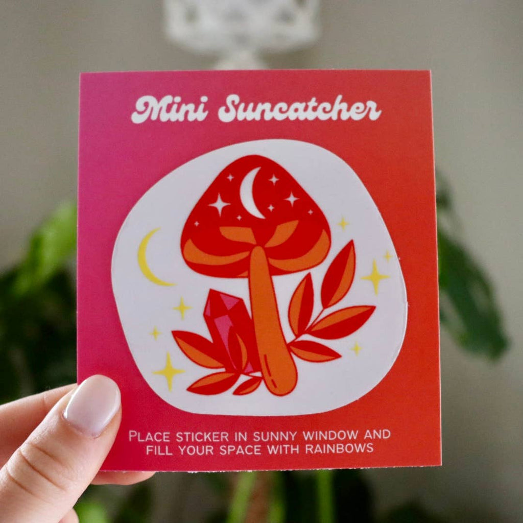 Mini Mushroom Suncatcher | Rainbow Sticker