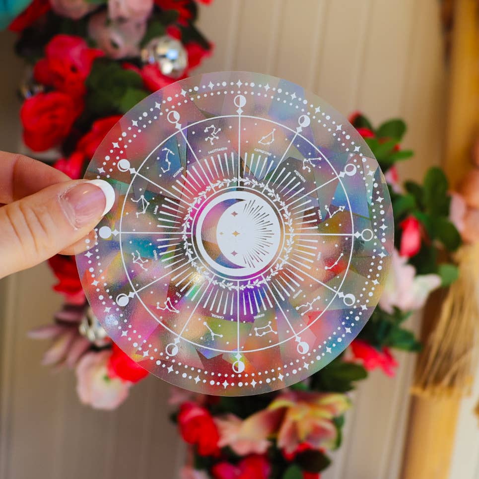 Astrology Zodiac Wheel Suncatcher Sticker | Rainbow Sticker