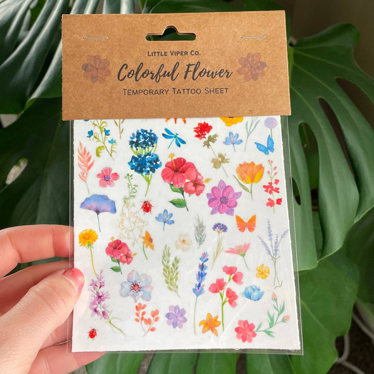 Colorful Wildflower Temporary Tattoos