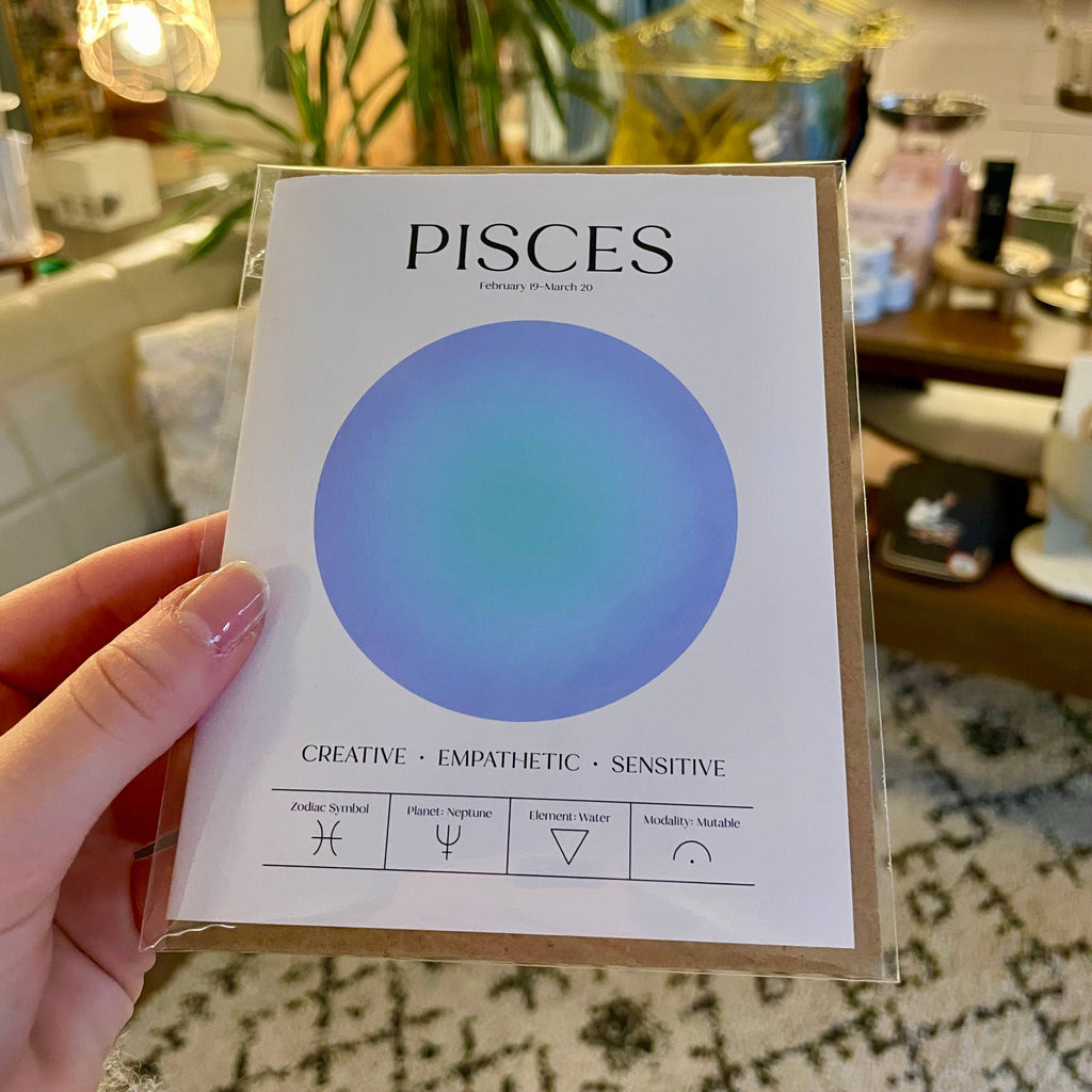 Pisces Zodiac Aura Greeting Card