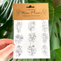 Moon Flower Temporary Tattoo Sheet