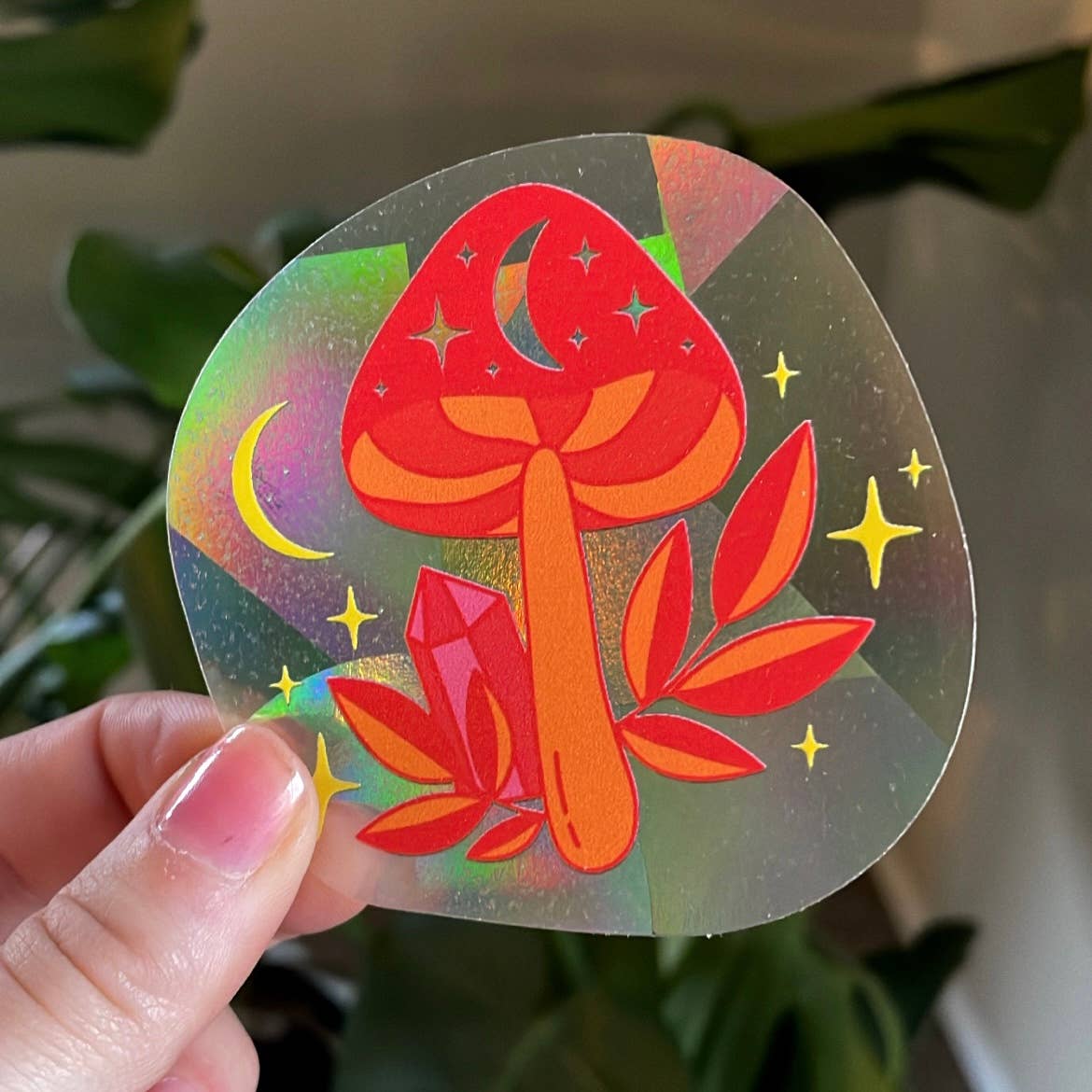 Mini Mushroom Suncatcher | Rainbow Sticker
