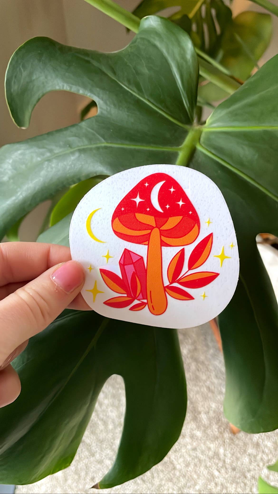 Mini Mushroom Suncatcher | Rainbow Sticker