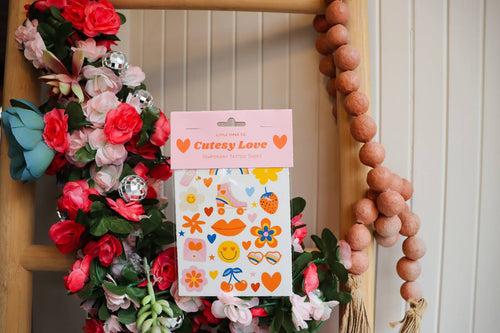 Cutesy Love Temporary Tattoo Sheet - Valentine’s Day
