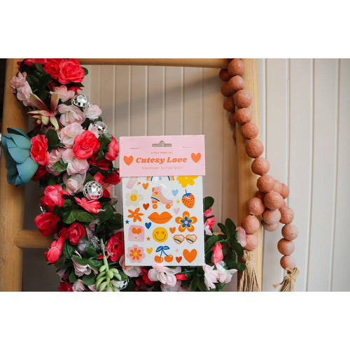 Cutesy Love Temporary Tattoo Sheet - Valentine’s Day