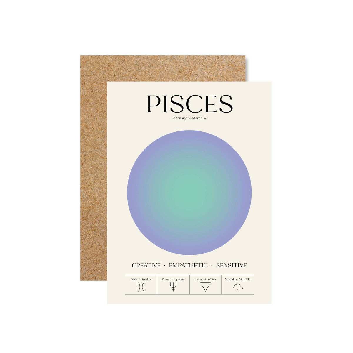 Pisces Zodiac Aura Greeting Card