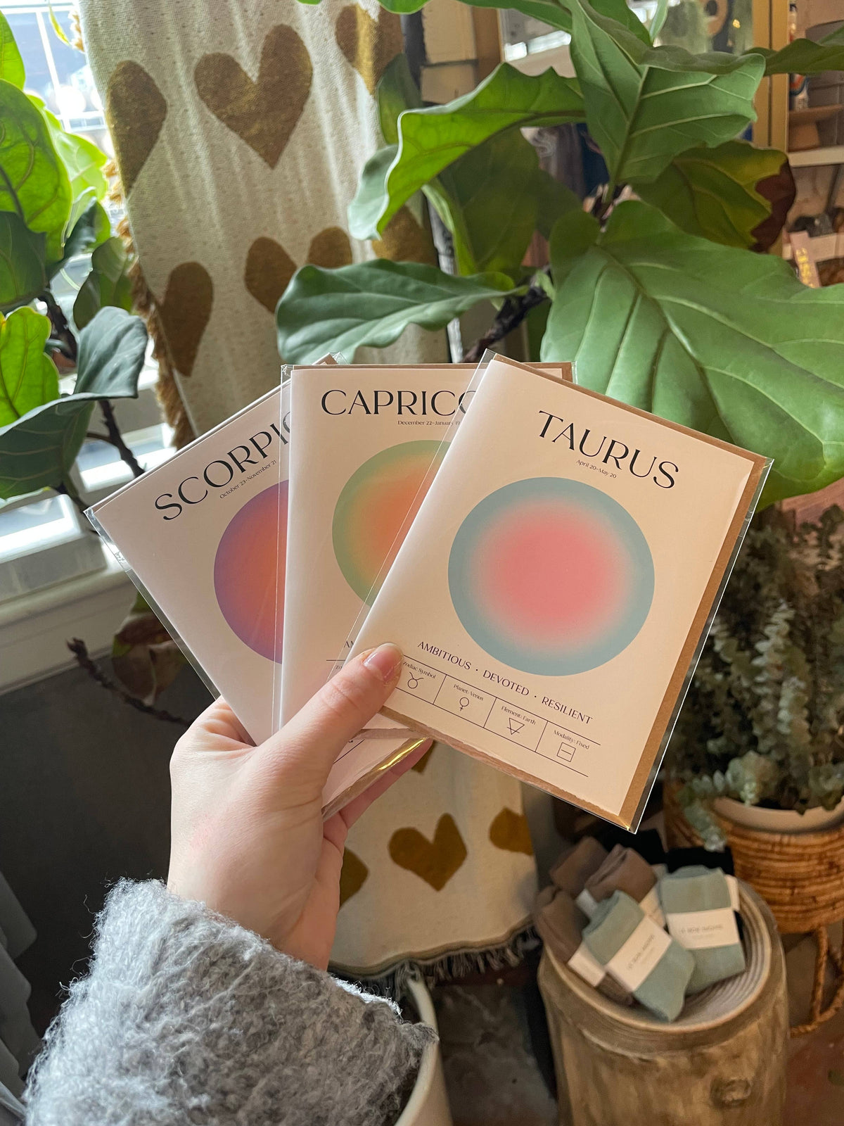 Taurus Zodiac Aura Greeting Card