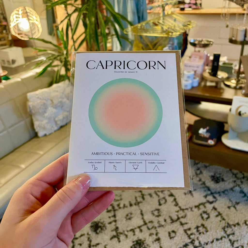 Capricorn Zodiac Aura Greeting Card