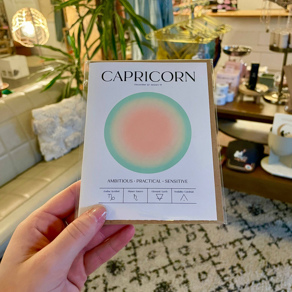 Capricorn Zodiac Aura Greeting Card