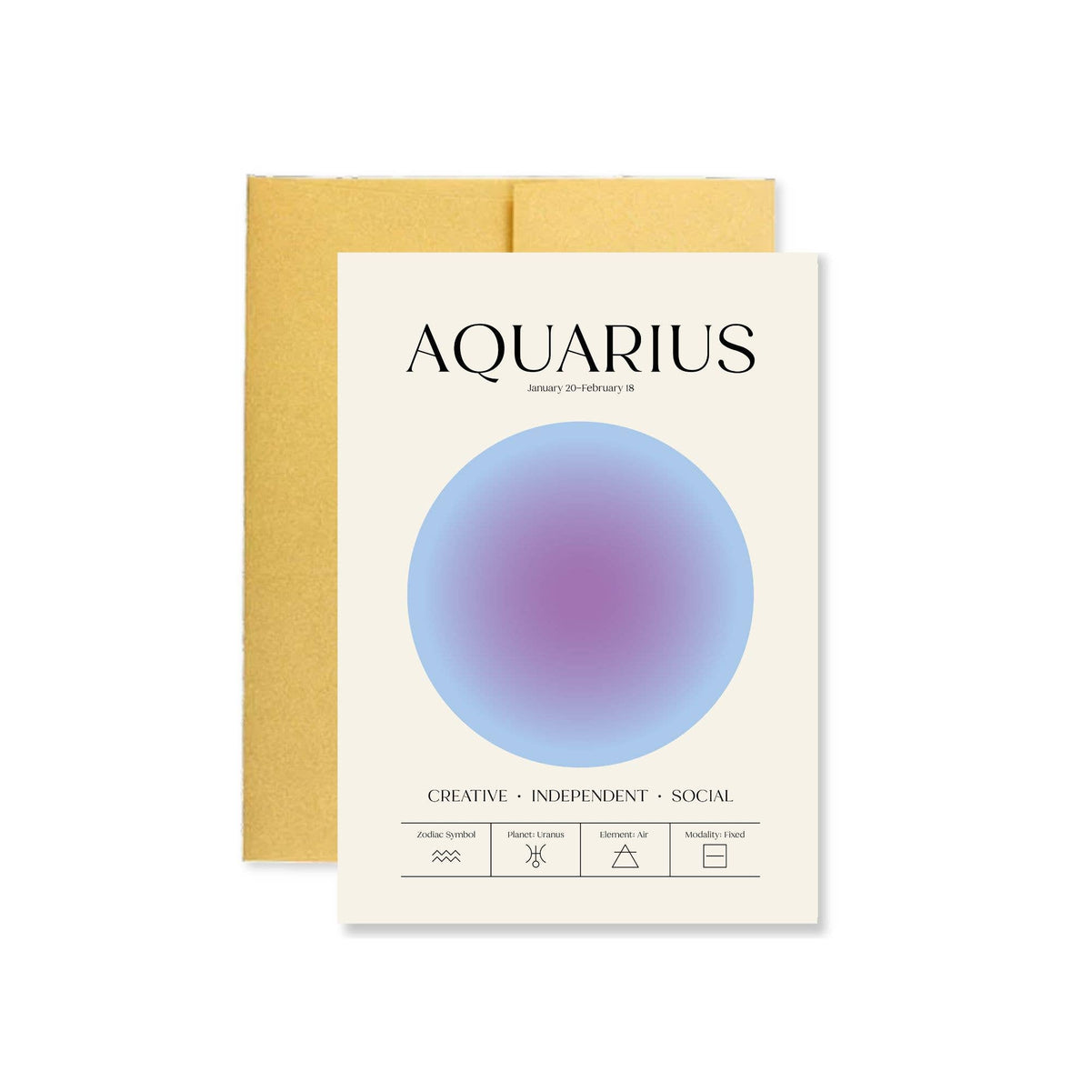 Aquarius Zodiac Aura Greeting Card