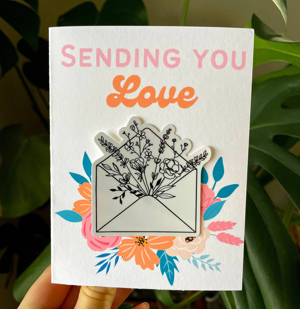 Sending You Love Sticker Card - Valentine’s Day
