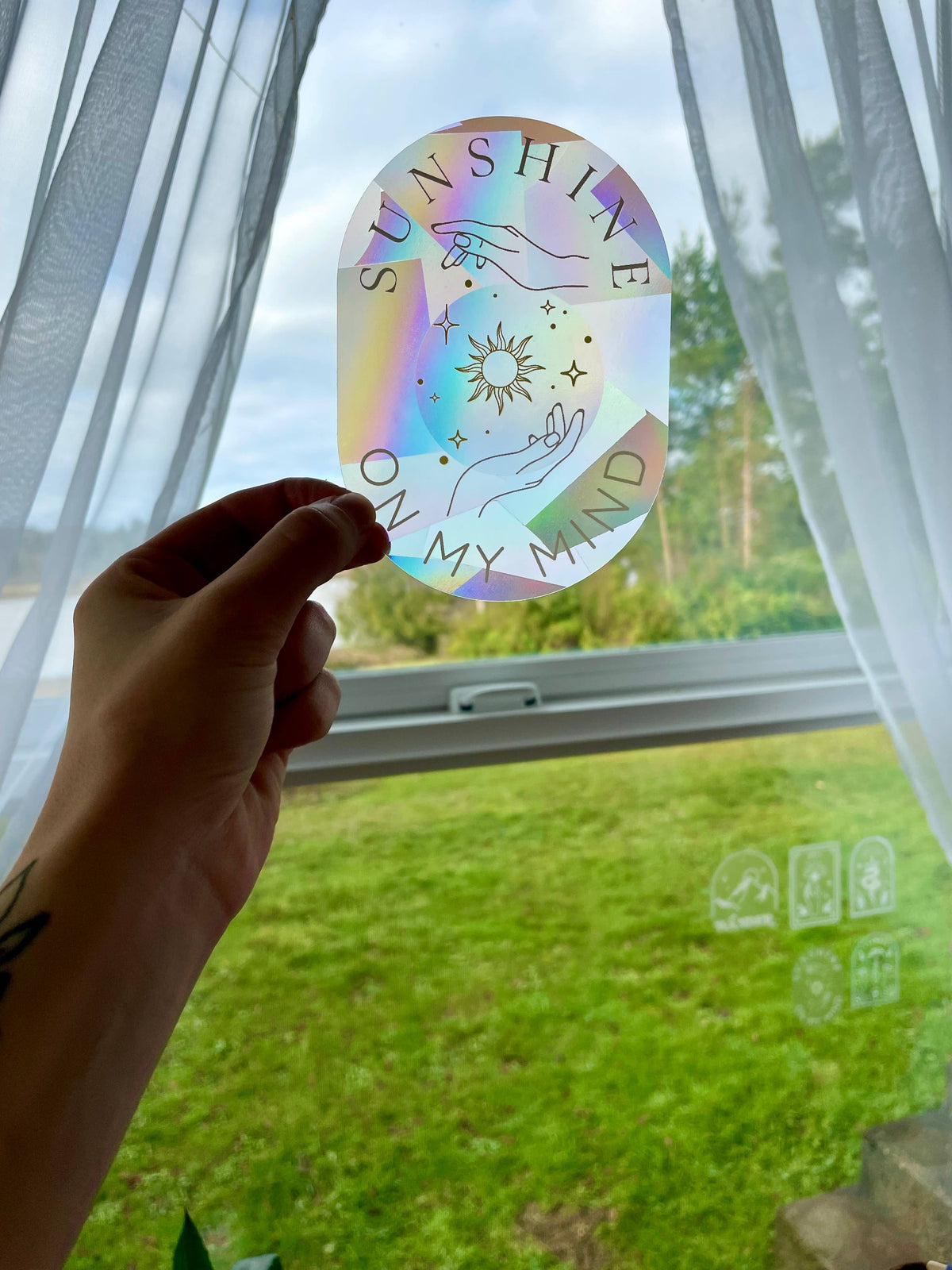 Sunshine On My Mind Suncatcher Sticker | Rainbow Sticker