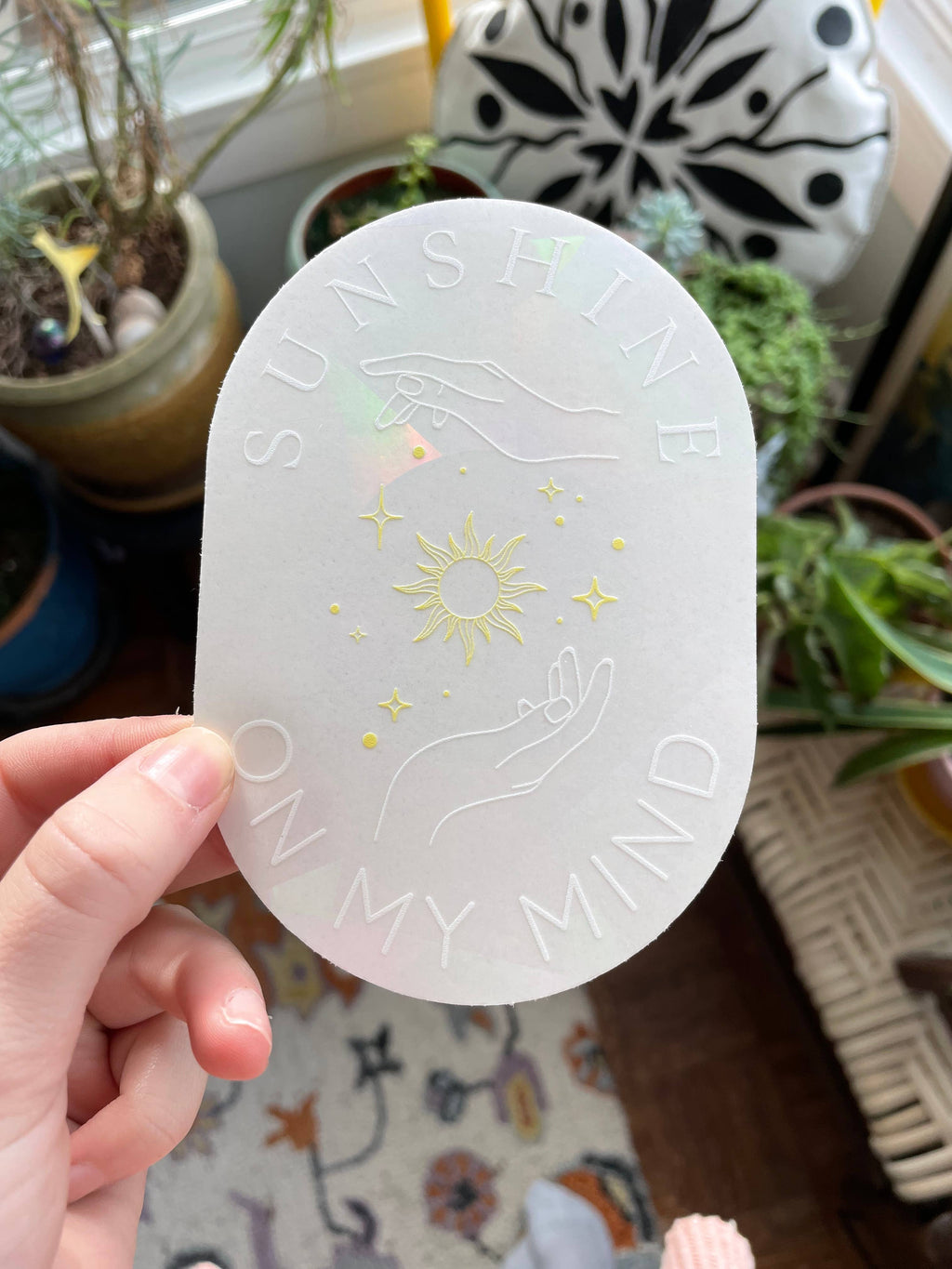 Sunshine On My Mind Suncatcher Sticker | Rainbow Sticker