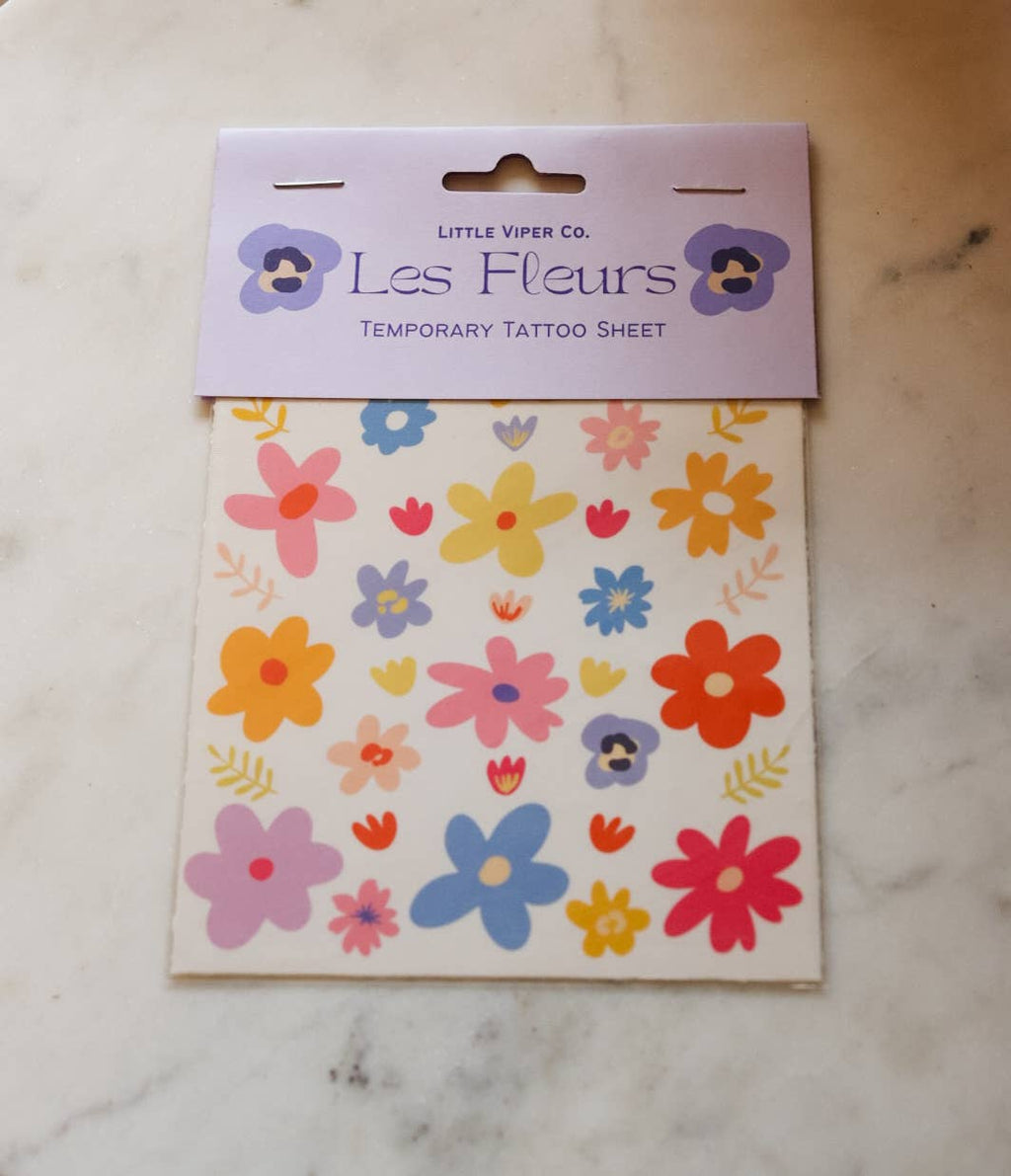Les Fleurs Temporary Tattoo Sheet