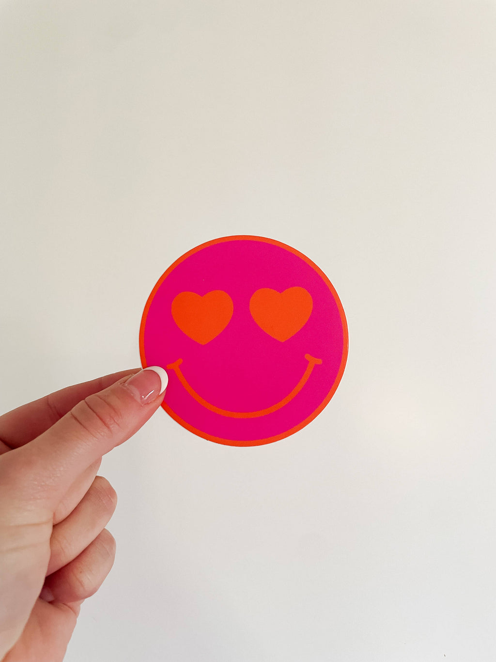 Heart Eyes Smiley Face Sticker