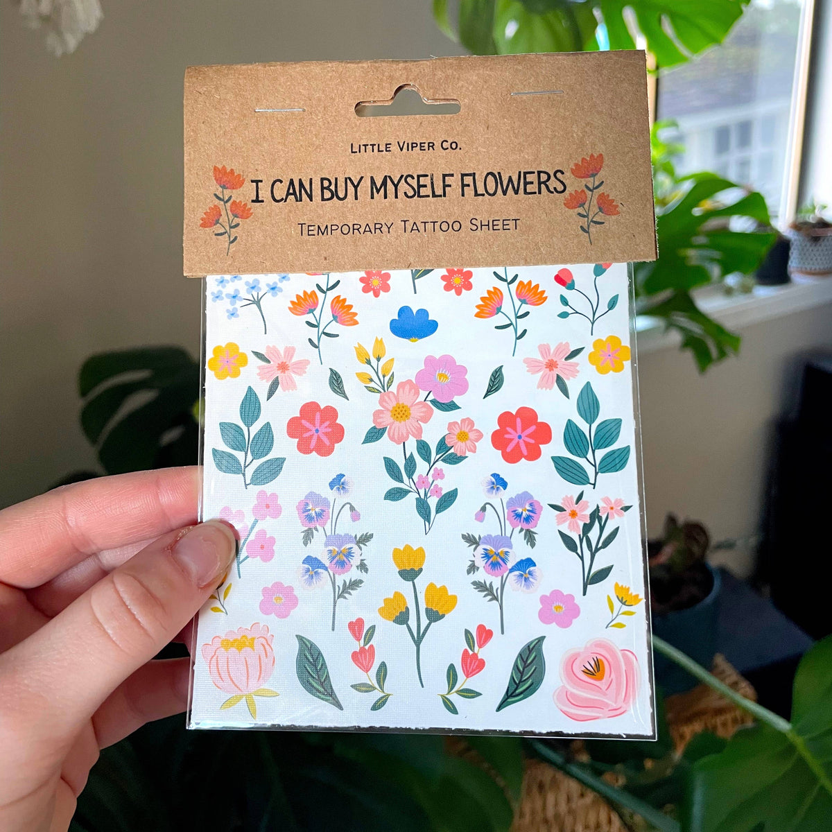 I Can Buy Myself Flowers Temporary Tattoo Sheet