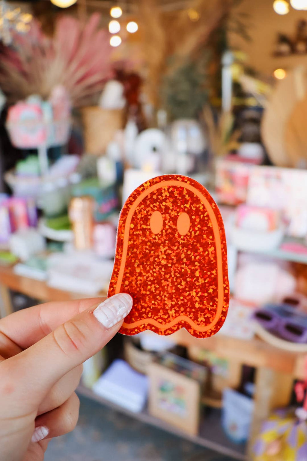 Orange Party Ghost Sticker