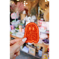 Orange Party Ghost Sticker