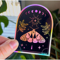 Moth Arc Holographic Vinyl Waterproof Sticker Witch