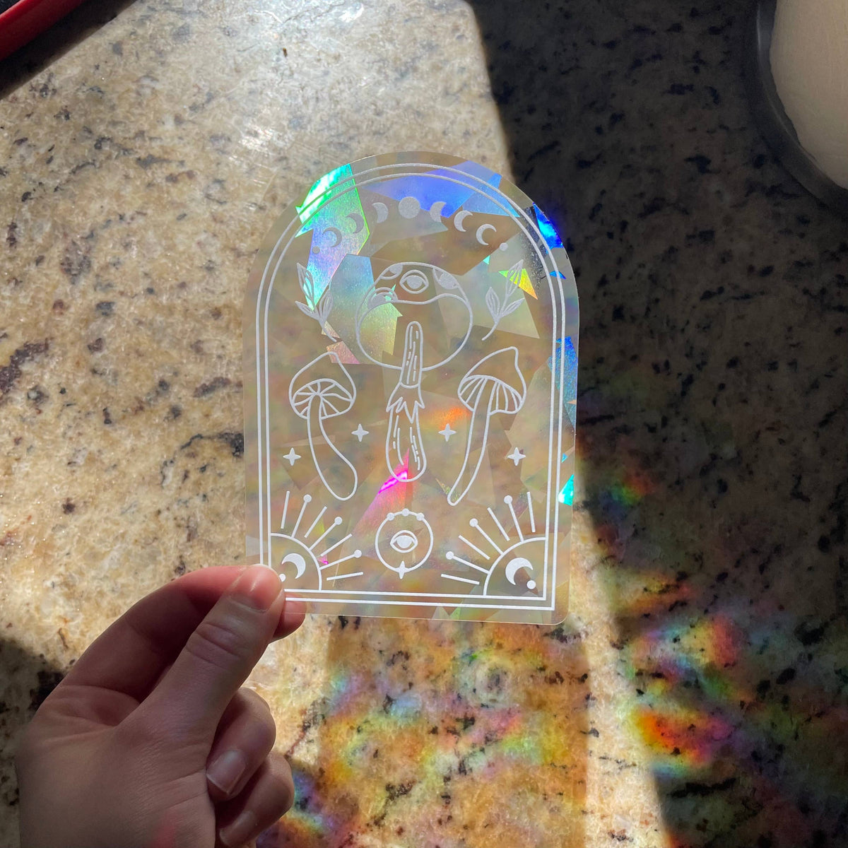 Celestial Mushroom Suncatcher Sticker