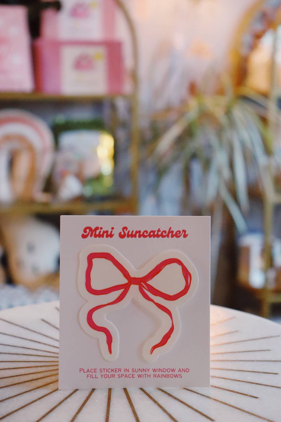 Pink Bow Mini Suncatcher