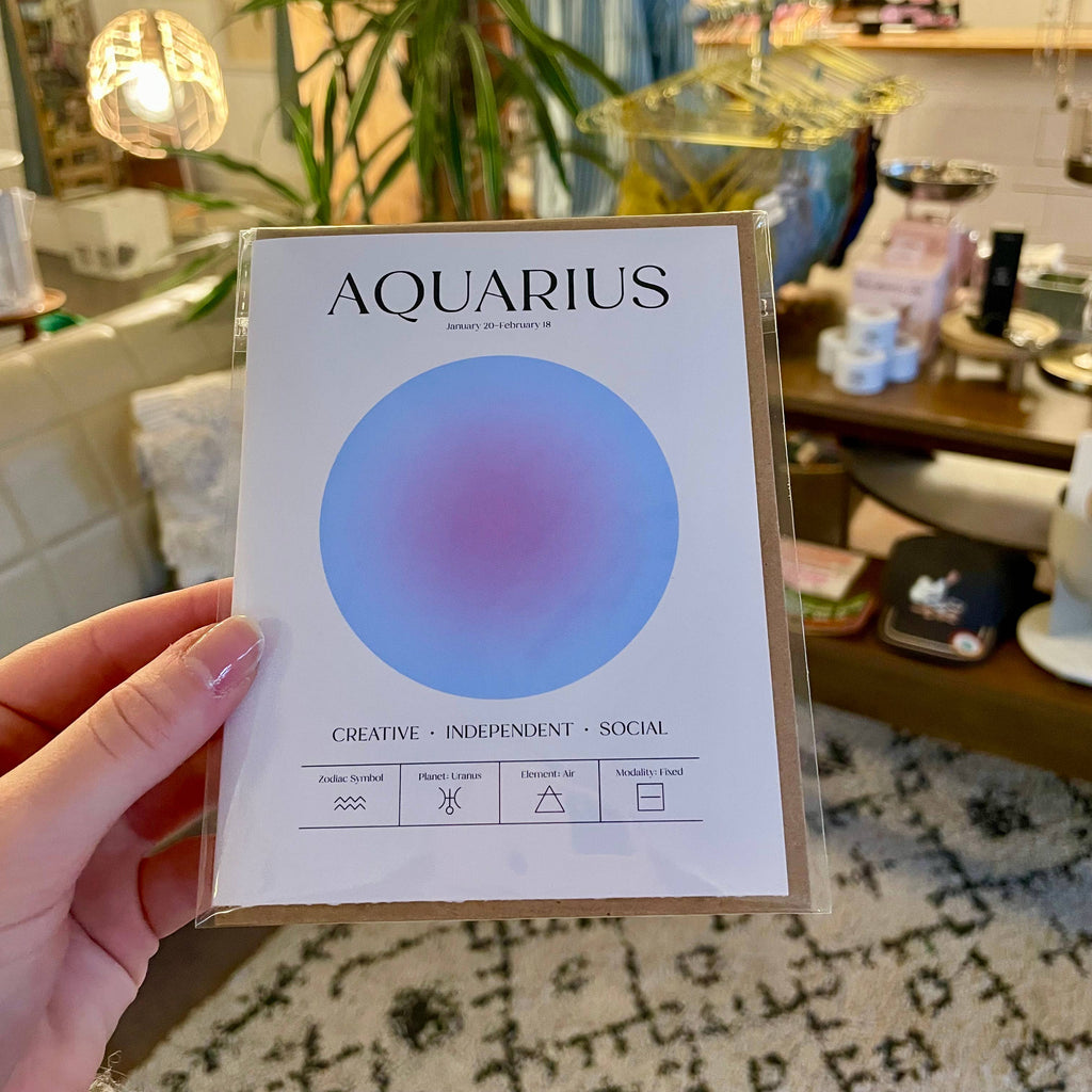 Aquarius Zodiac Aura Greeting Card