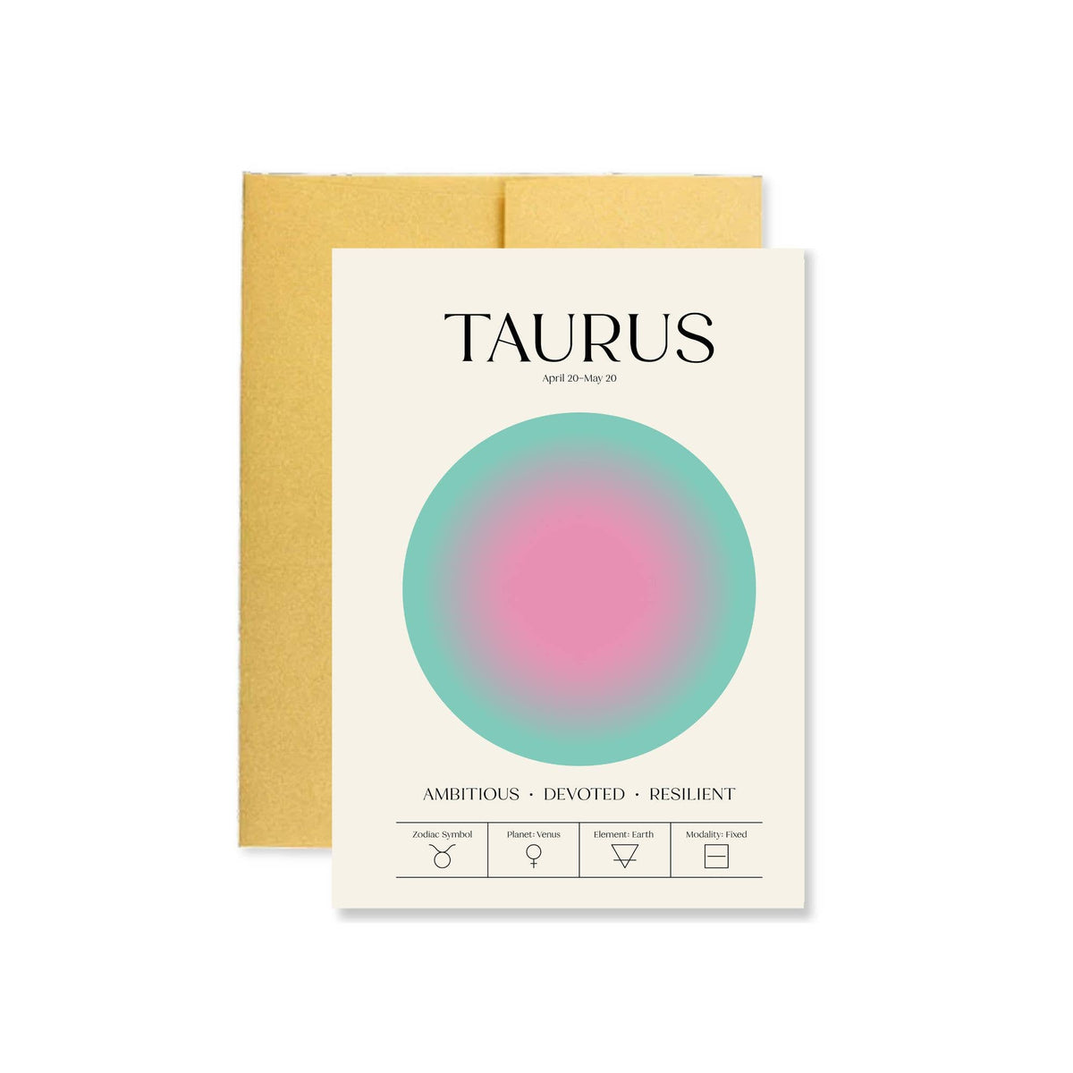 Taurus Zodiac Aura Greeting Card