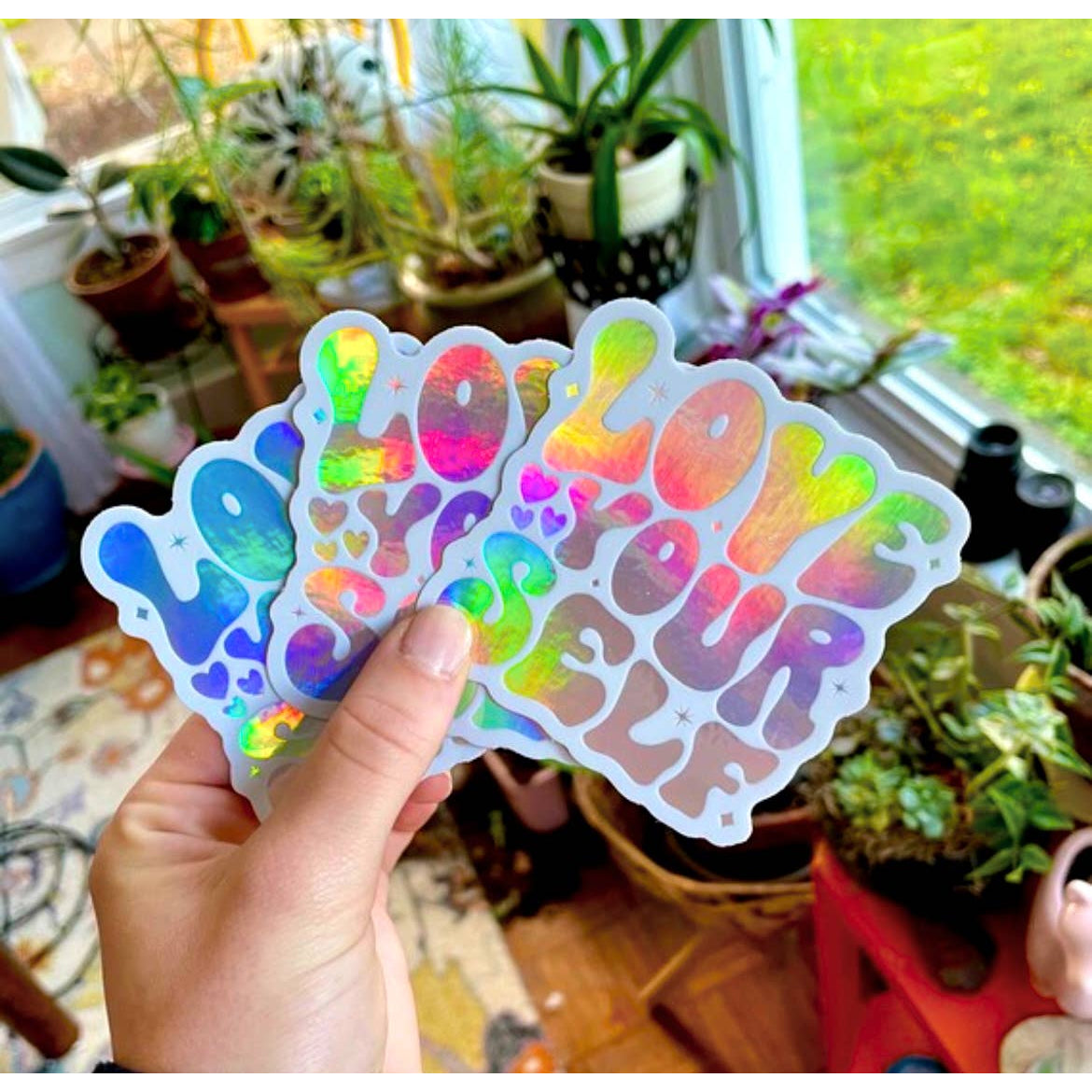 Love Yourself Holographic Sticker