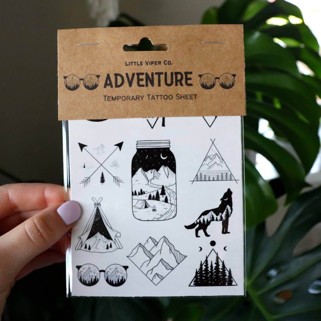 Adventure Temporary Tattoo Sheet