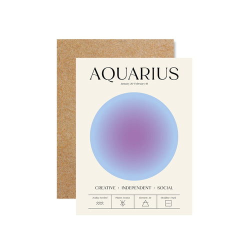 Aquarius Zodiac Aura Greeting Card
