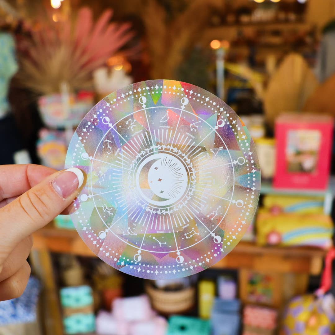 Astrology Zodiac Wheel Suncatcher Sticker | Rainbow Sticker