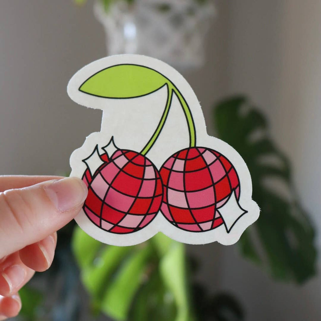 Mini Disco Cherries Suncatcher | Rainbow Sticker