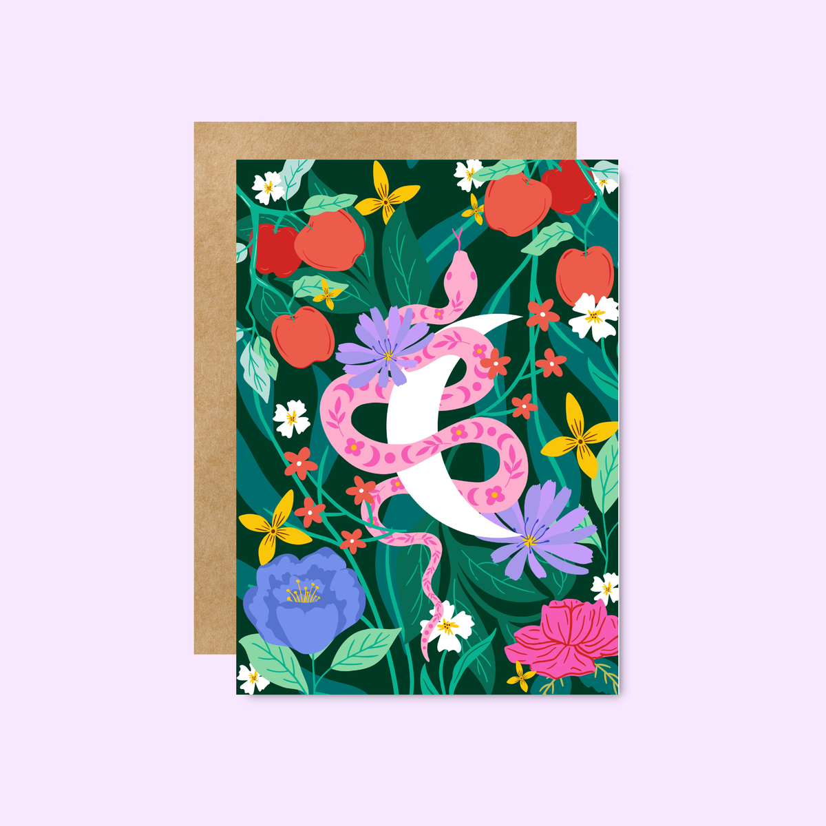 Jungle Celestial Snake Greeting Card