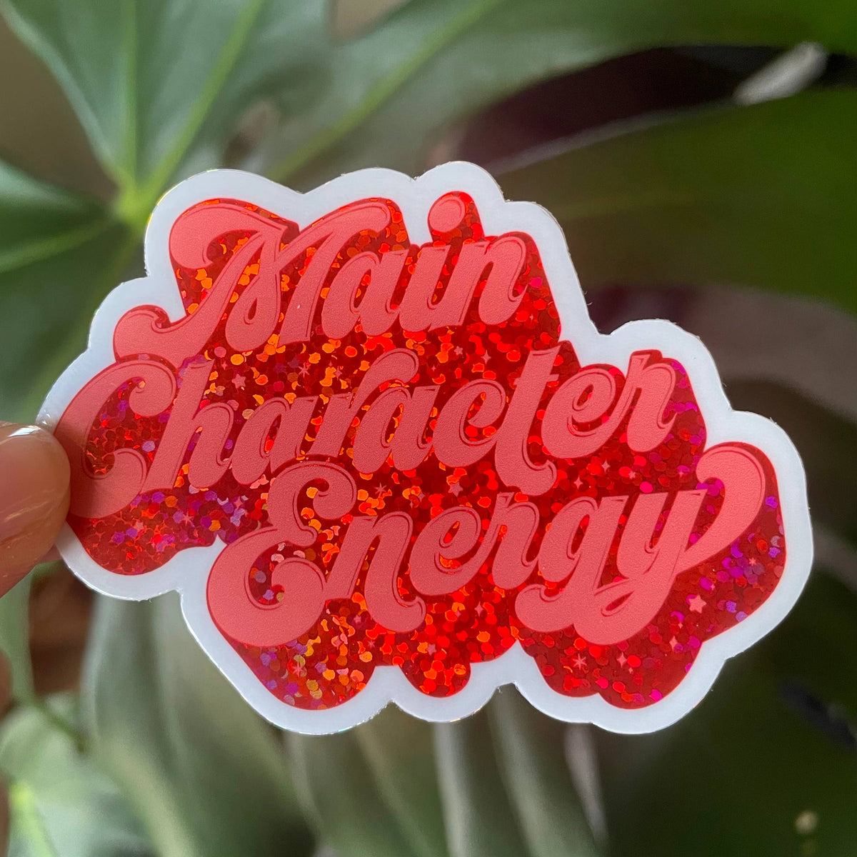 Main Character Energy Sticker - Glitter