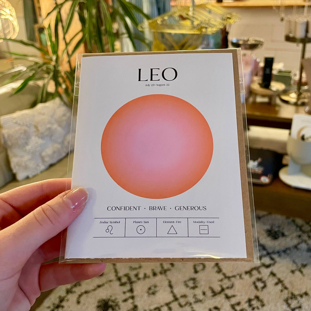 Leo Zodiac Aura Greeting Card