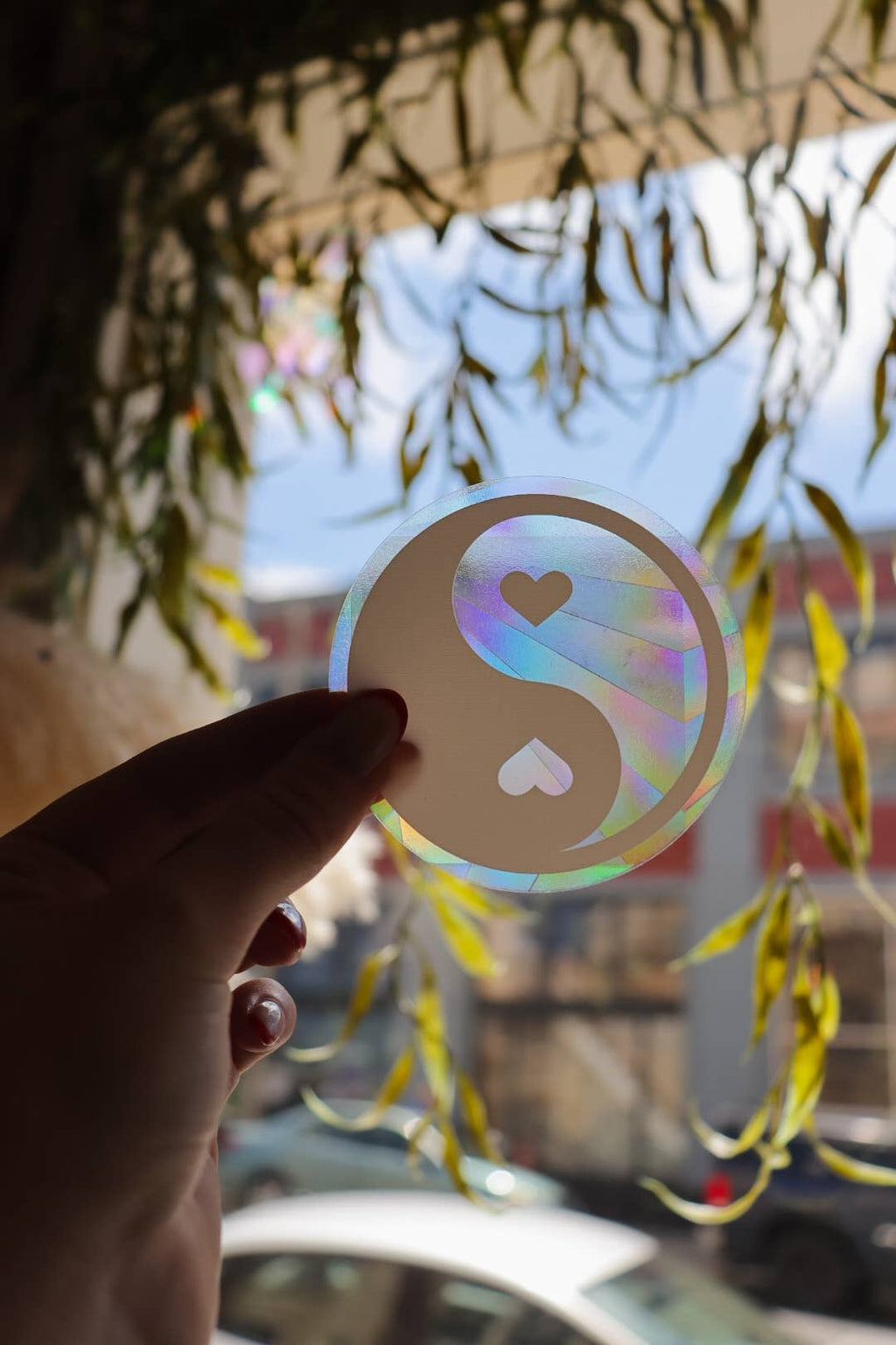 Yin and Yang Heart Mini Suncatcher