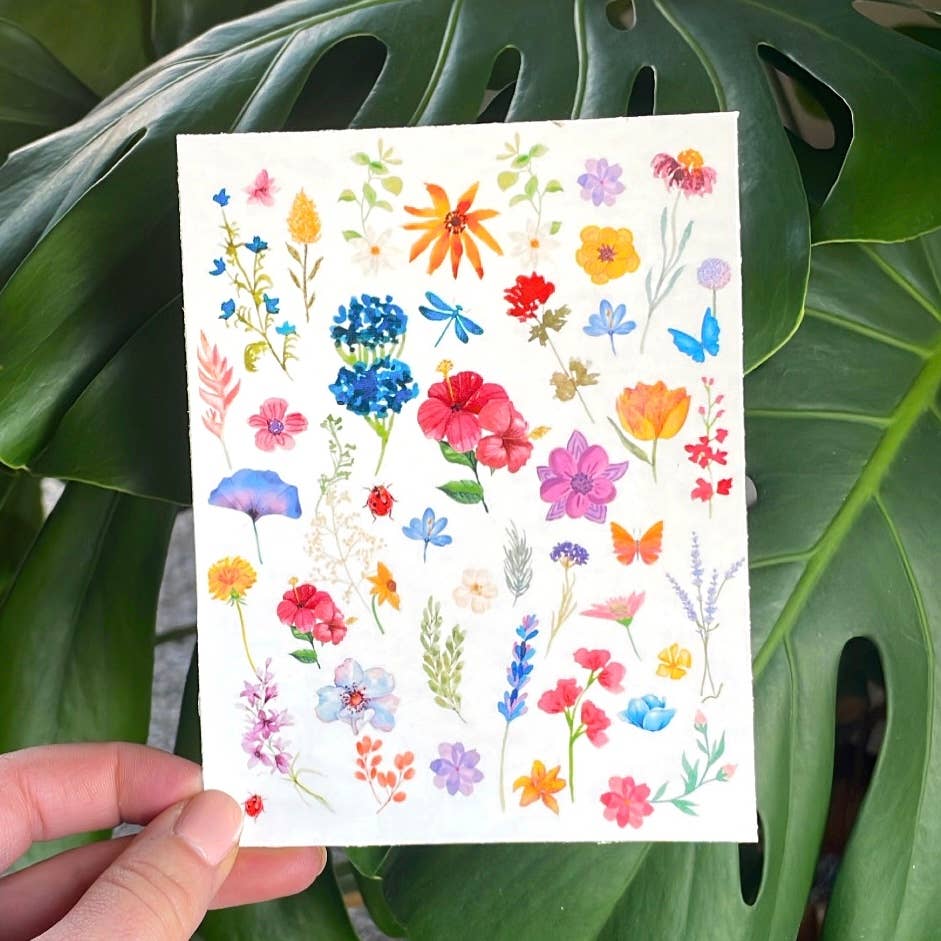 Colorful Wildflower Temporary Tattoos